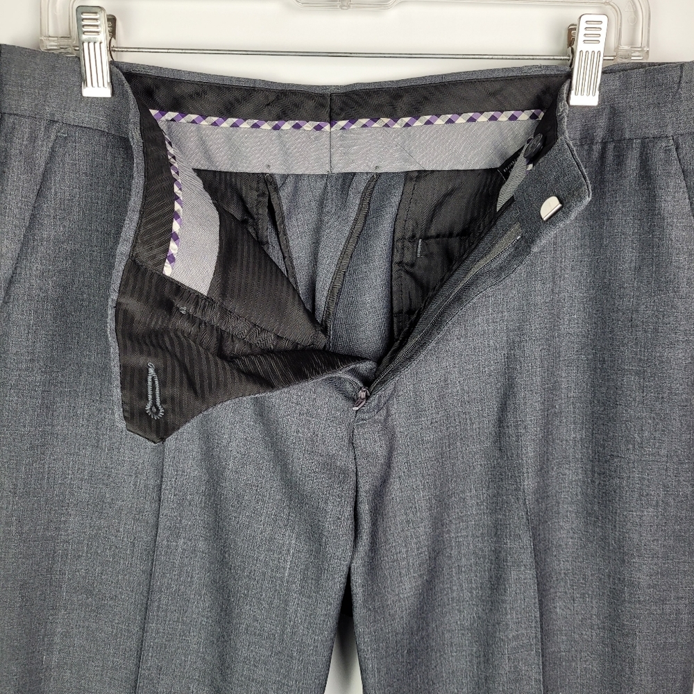 APT 9 MENS MODERN FIT FLAT FRONT TROUSERS PANT GRAY SIZE 32X30 *SEE VIDEO - Picture 3 of 10